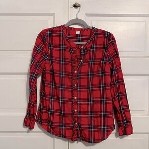 Red Plaid Dress Shirt | Size Small Girls